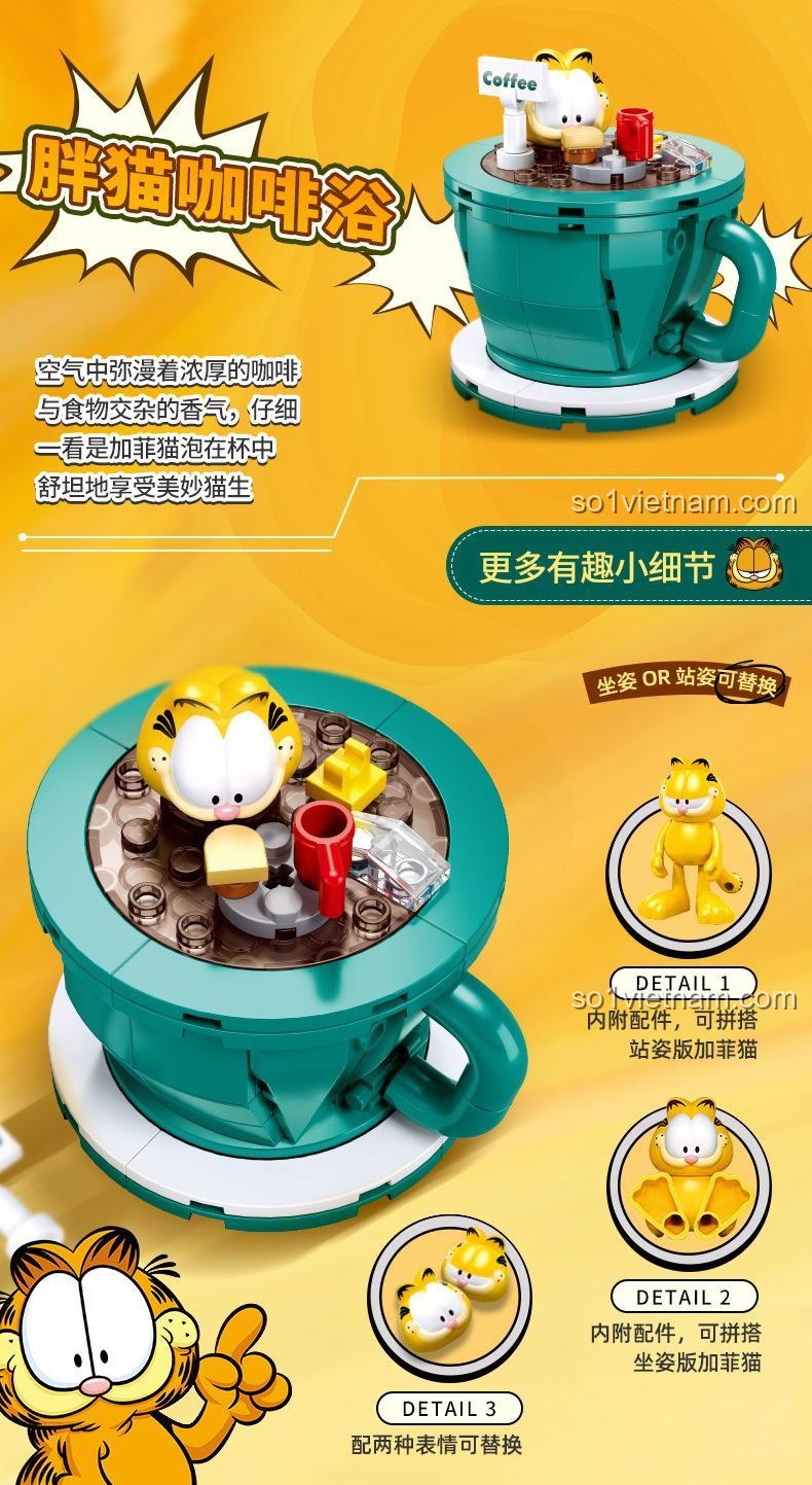 Mẫu F: Sofa Garfield từ bộ lắp ghép Sluban M38-B1221