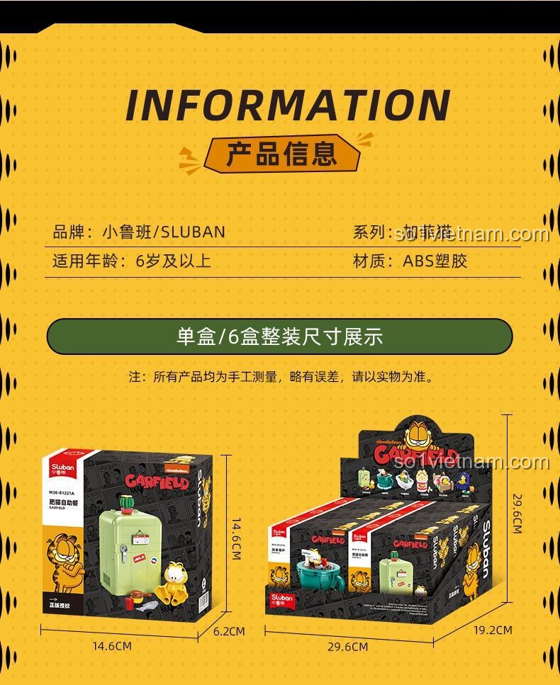 Quảng cáo Sluban về bộ lắp ghép Garfield M38-B1221