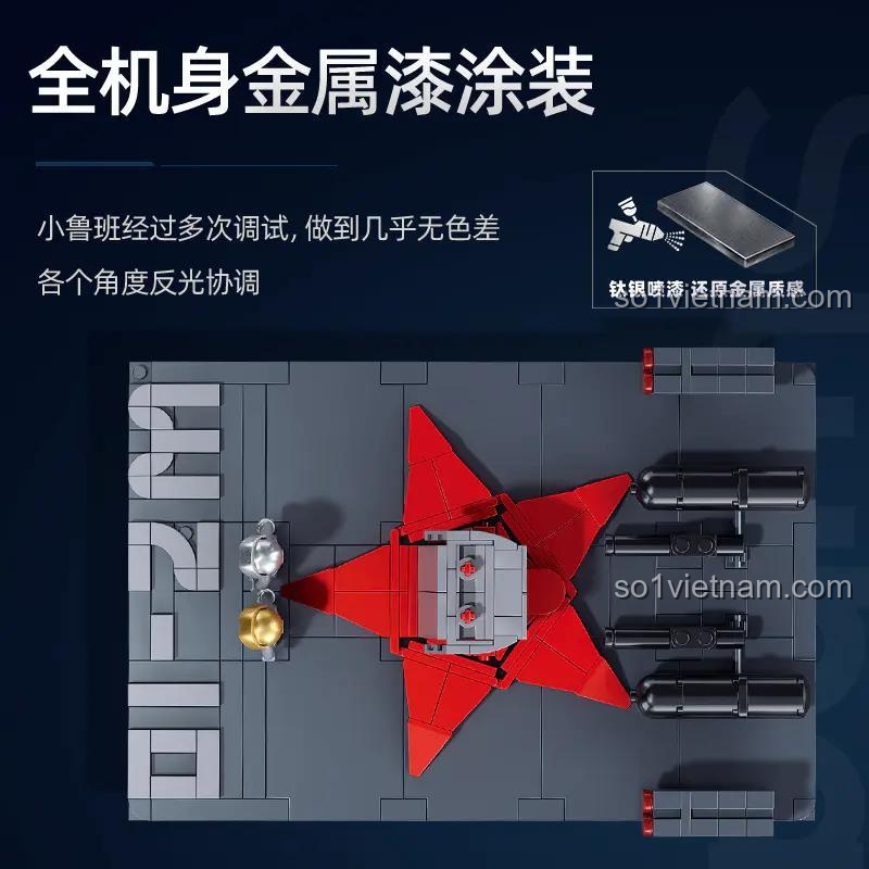 Thân máy bay trực thăng tấn công WZ-10S Sluban M38-B1233 được sơn kim loại cao cấp, tạo hiệu ứng phản quang chân thực, đồ chơi xây dựng