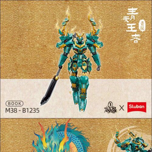Thanh Long Cơ Giáp Thiên Vương Giả Sơn Hải Kinh Sluban M38-B1235 sách lắp ghép Sluban M38-B1235 Cơ Giáp Rồng Xanh