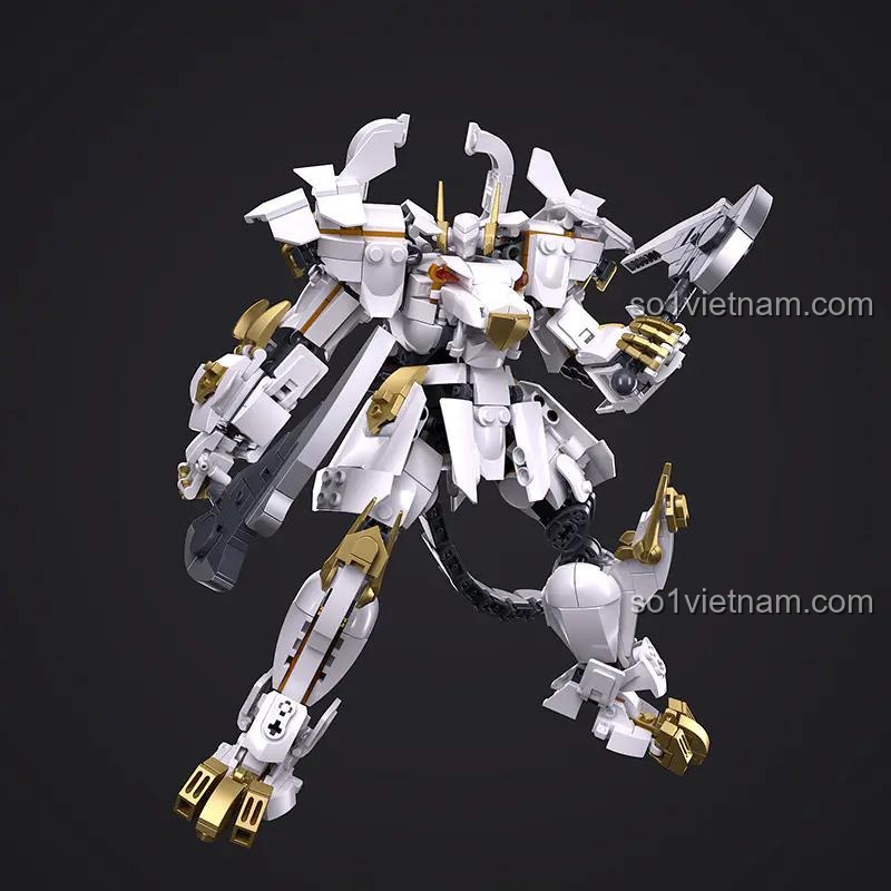 Mô hình Bạch Hổ Cơ Giáp Sluban M38-B1236, robot Bạch Hổ với khớp nối linh hoạt, đồ chơi lắp ráp chất lượng cao.