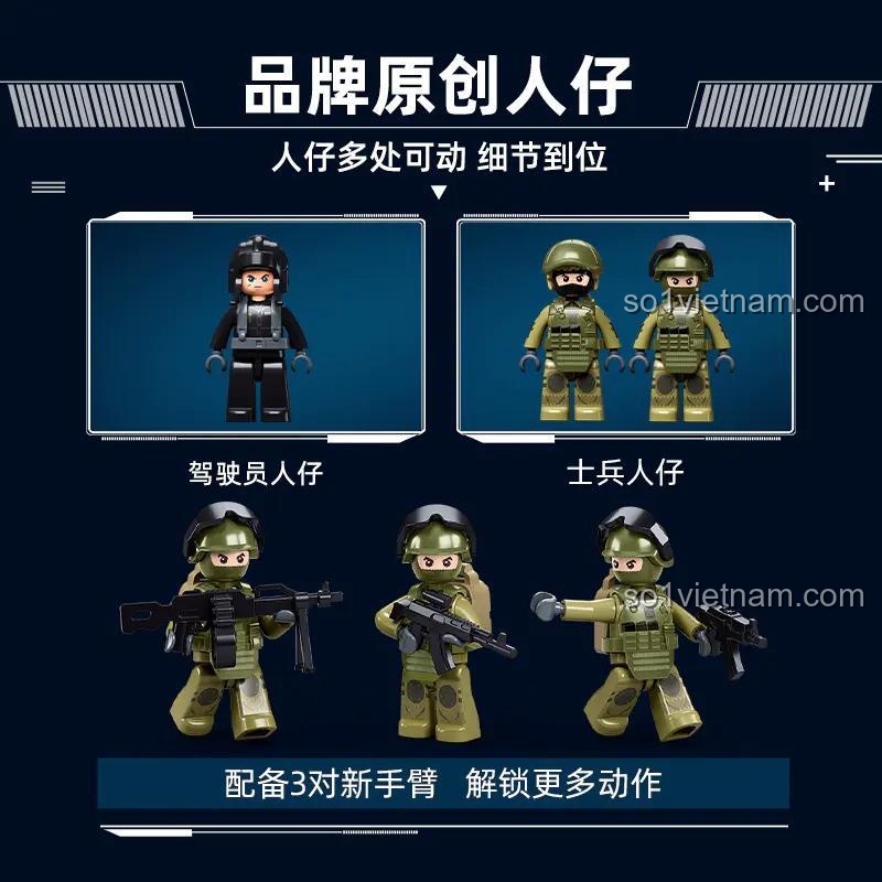 Xe Tăng BMD-2S AFV Sluban M38-B1250, đi kèm minifigure lính, bộ đồ chơi quân sự, 530 mảnh ghép