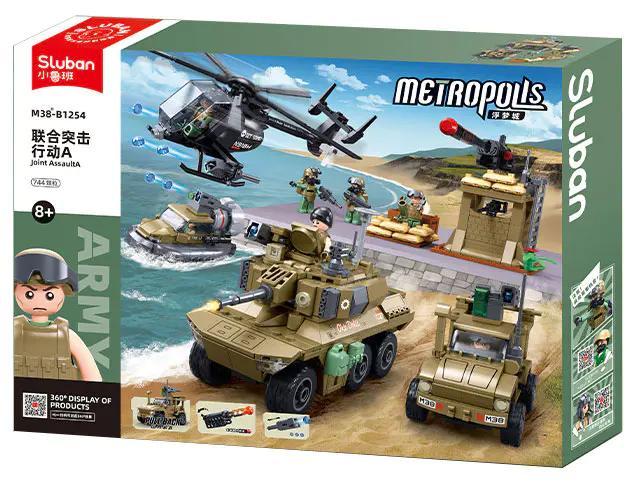 Hộp sản phẩm bộ lắp ráp Xe trinh sát bọc thép EBRC Sluban M38-B1254 cho bé trai 8 tuổi, giá rẻ.
