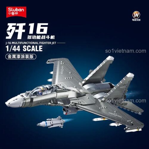 Đồ chơi lắp ghép Sluban M38-B1273 Máy bay chiến đấu J-16S với lớp sơn kim loại cao cấp, phù hợp bé trai 6 tuổi
