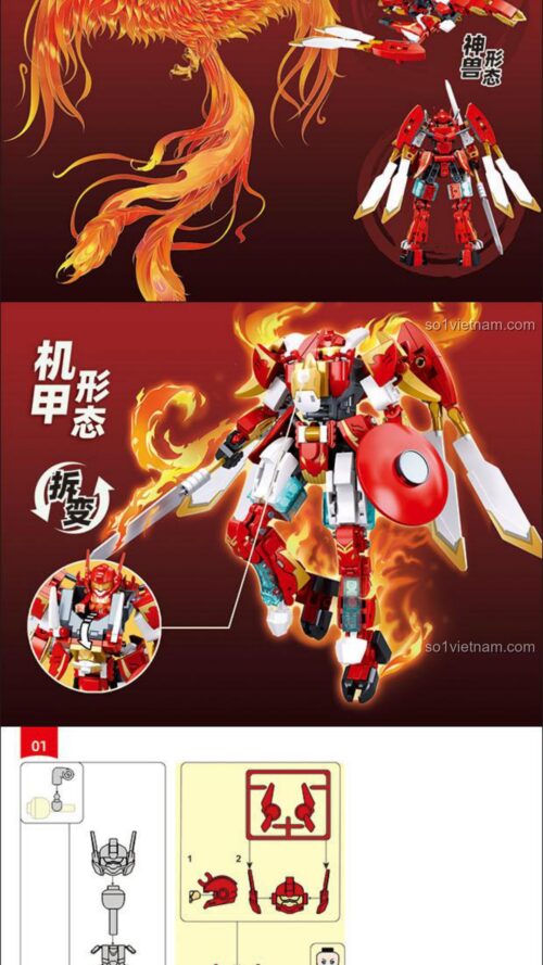 Cơ Giáp Chu Tước Sluban M38-B1277 hướng dẫn Sluban 1277 Cơ Giáp Chu Tước
