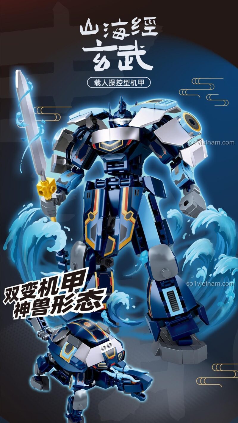các bộ lắp ghép Cơ giáp Sơn Hải Kinh Sluban M38-B1278, đồ chơi mô hình Robot Huyền Vũ giá tốt cho con trai 8 tuổi