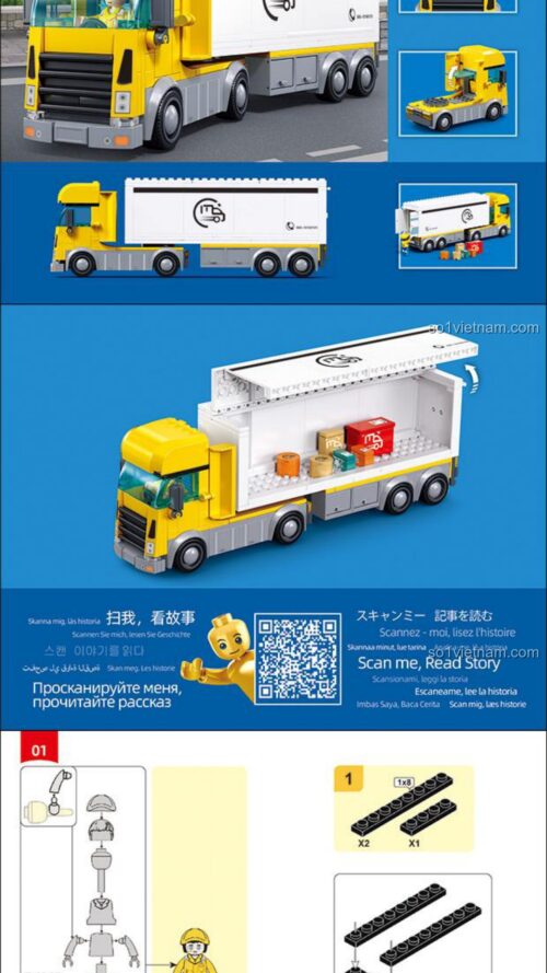 Xe Tải Chở Hàng Chuyển Phát Nhanh Sluban M38-B1289 - Sách hướng dẫn Sluban B1289 Xe Tải Chở Hàng Chuyển Phát Nhanh Metropolis