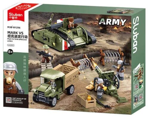 Hộp bộ lắp ghép Xe Tăng Mark V Sluban M38-B1296 cho bé trai 8 tuổi, giá rẻ, chất lượng cao.