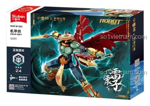 Hộp sản phẩm Cơ Giáp Sư Lôi Chấn Tử Sluban M38-B1305, bộ lắp ghép robot biến hình, đồ chơi xây dựng cho bé trai 14 tuổi