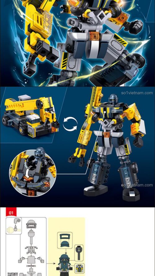 Robot Cơ Giáp Robot Biến Hình Sluban M38-B1315 Hướng Dẫn Lắp Ráp Sluban 1315 Robot Người Máy