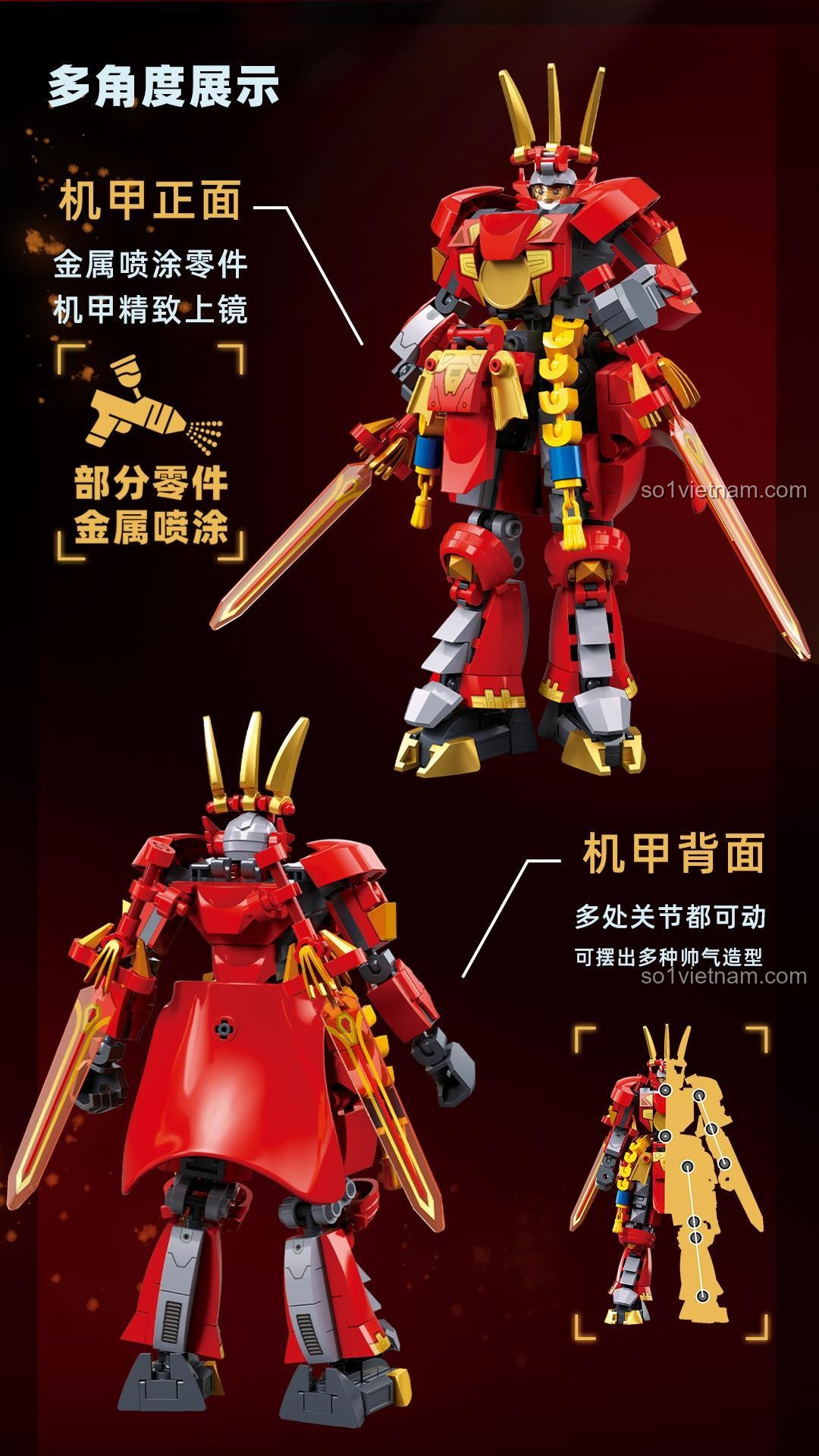 Buồng lái của bộ lắp ghép Sluban M38-B1318 Mô hình Mecha Lưu Bị có thể chứa minifigure, đồ chơi lắp ráp sáng tạo.