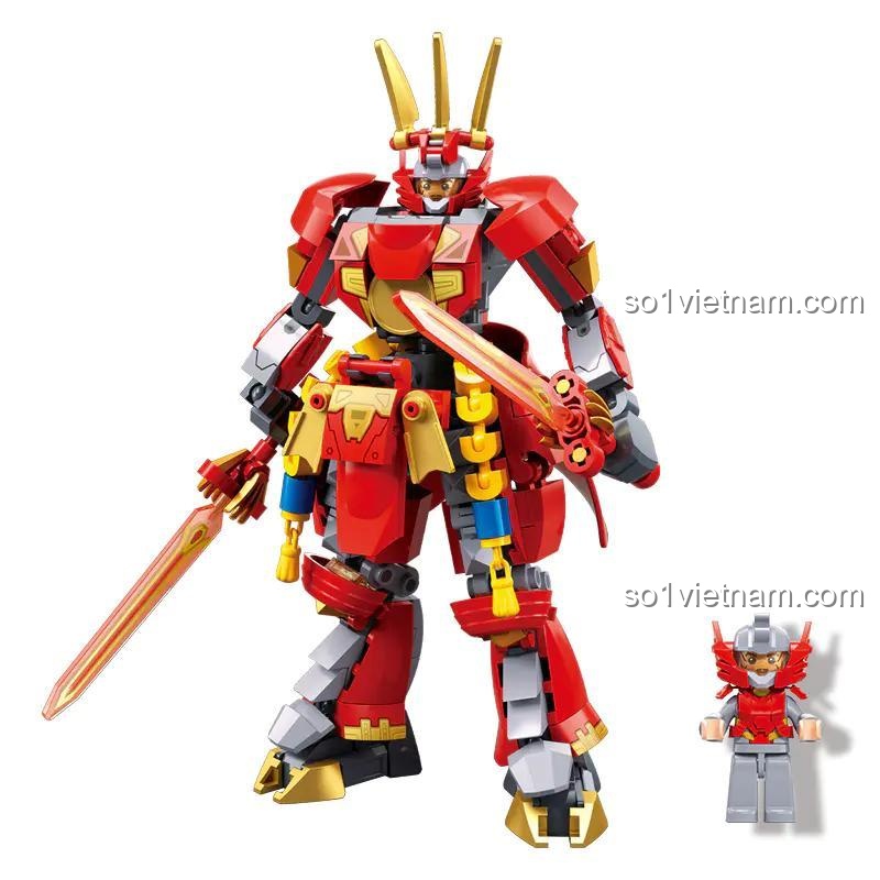 Đồ chơi mô hình Robot Tam Quốc Lưu Bị Sluban M38-B1318, chất lượng cao, có minifigure đi kèm, phù hợp bé trai 6 tuổi.