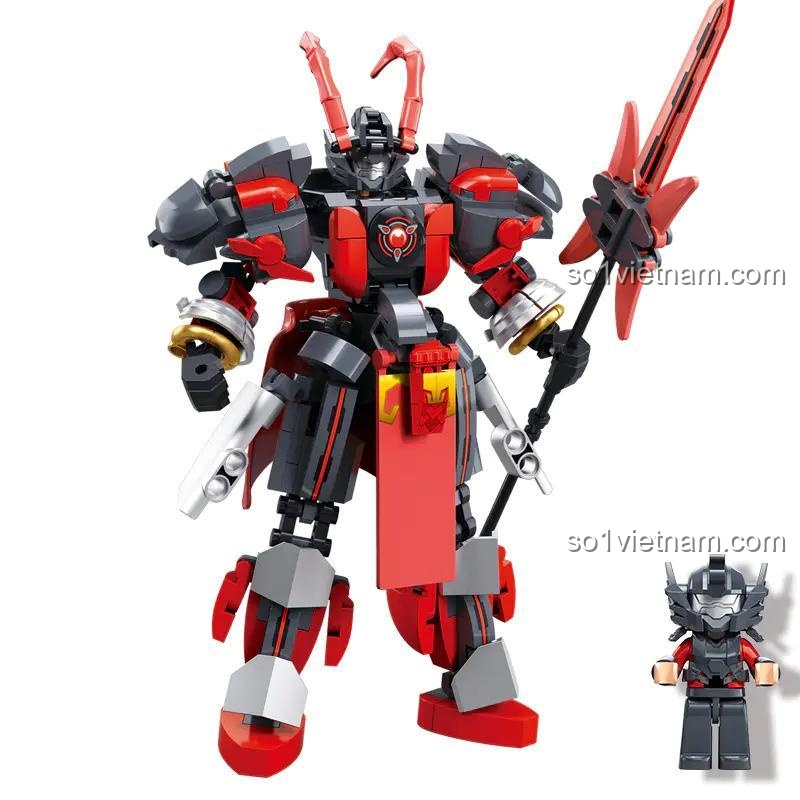 đồ chơi mô hình Robot Lữ Bố M38B1321, robot mecha Lữ Bố có minifigure, đồ chơi lắp ghép cho bé trai 6 tuổi