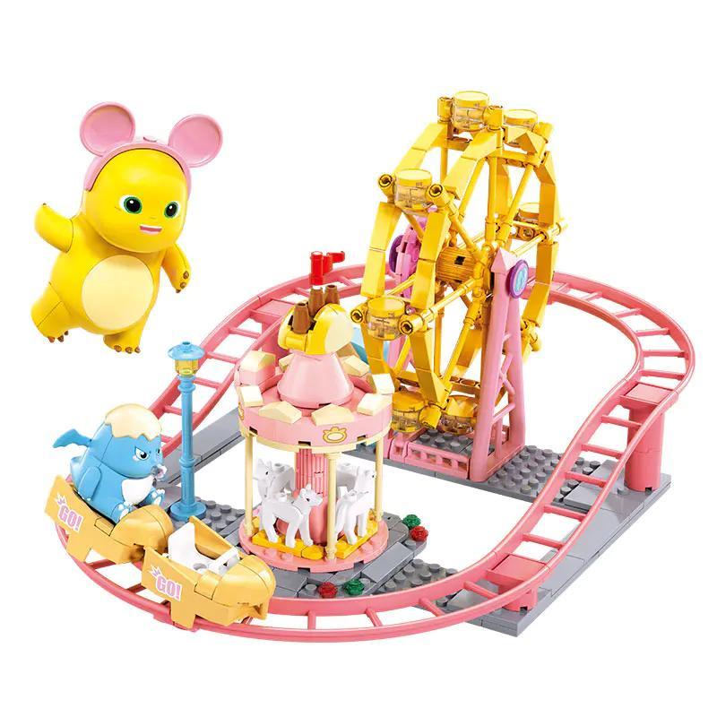 bộ lắp ghép Xe Đụng Nai Long, đồ chơi lắp ghép Sluban, mô hình công viên giải trí mini cho bé trai, bé gái 6 tuổi, giá tốt