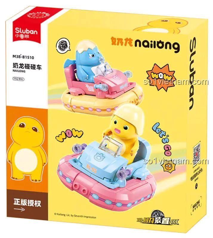 đồ chơi lắp ghép Mô Hình Xe Đụng Nai Long M38 B1510, bộ xếp hình B1510, hộp sản phẩm chính hãng Sluban, giá rẻ