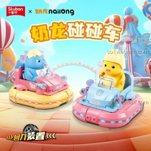 bộ xếp hình M38-B1510, Đồ Chơi Xe Đụng Nai Long M38B1510, tính năng động cơ kéo lùi, đồ chơi sáng tạo cho bé 6 tuổi
