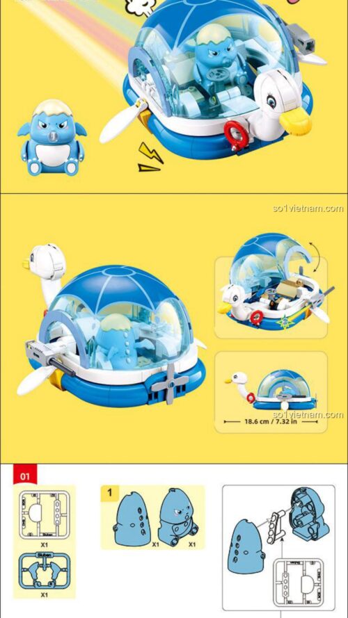 Hướng dẫn lắp ghép Sluban M38-B1512 Thuyền Thiên Nga Nãi Long - Sách lắp ghép Sluban M38-B1512 Thuyền Thiên Nga Nãi Long