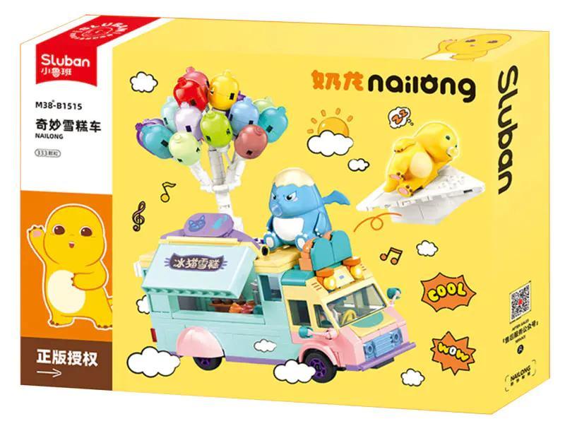 Bộ đồ chơi lắp ghép Sluban M38-B1515 Xe Kem Nai Long giá tốt cho bé gái 6 tuổi, hộp sản phẩm đầy màu sắc