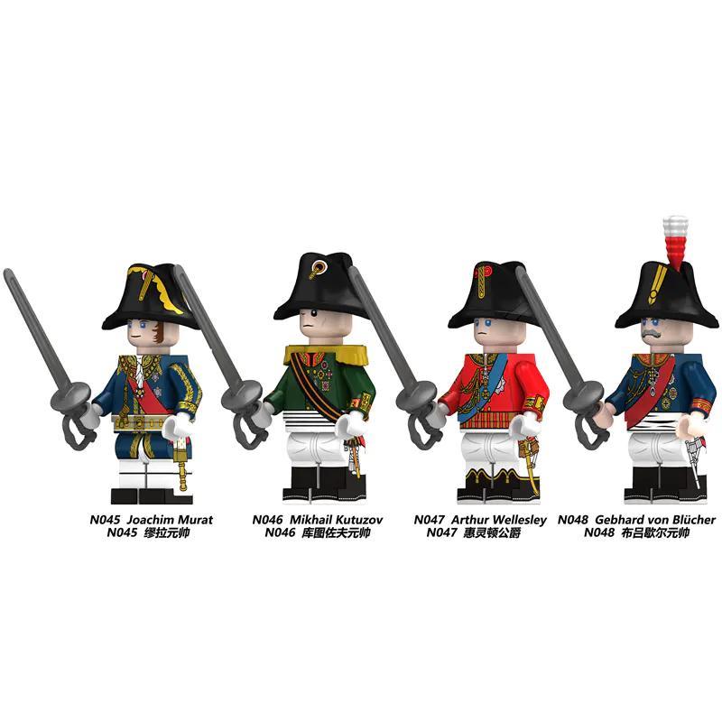 Bộ 4 Nhân vật Lính Napoleon Sluban N046 - Lịch sử Hào hùng, 4 minifigures, đồ chơi lắp ghép cho bé trai 6 tuổi