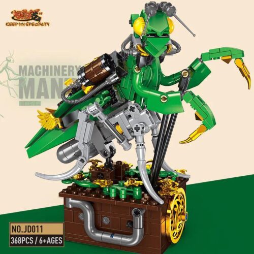 Robot Bọ Ngựa Cơ Khí JD011 Steampunk, bộ lắp ghép 392 chi tiết cho bé 6 tuổi, đồ chơi giáo dục STEM