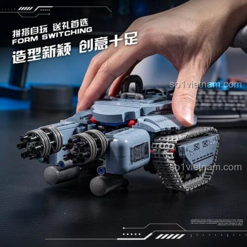 Xe Chiến Đấu Tương Lai Star Small Angle JD021, bộ lắp ghép 569 chi tiết, chuyển đổi hình thái, đồ chơi sáng tạo cho bé trai 6 tuổi