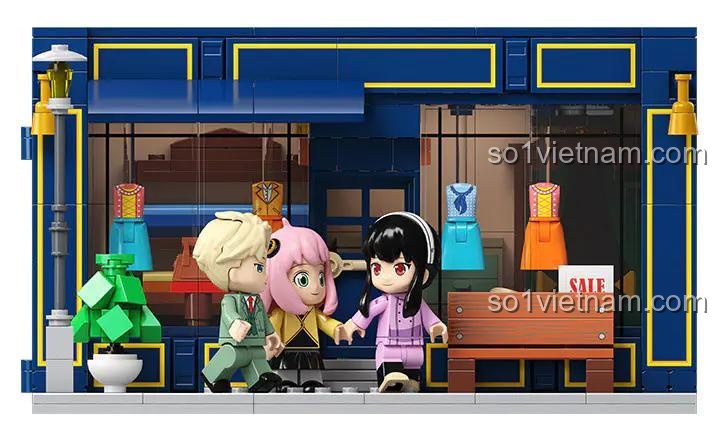 Bộ lắp ghép Spy x Family 33004 Kalos Blocks cảnh cửa hàng bên ngoài