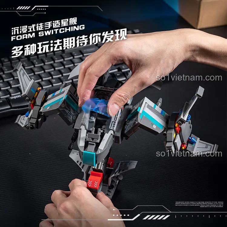 Đồ chơi lắp ghép Máy bay chiến đấu không gian STAR JD024, mô hình chiến hạm tương lai cho bé trai 6 tuổi, chất lượng cao.