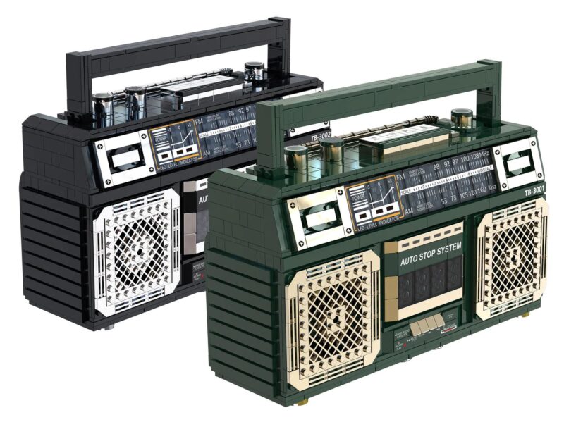 Bộ lắp ghép Đài Radio Cổ Điển SugerBox TB3001 hai màu xanh lá và đen, mô hình loa Bluetooth cổ điển cho con trai 14 tuổi, giá tốt