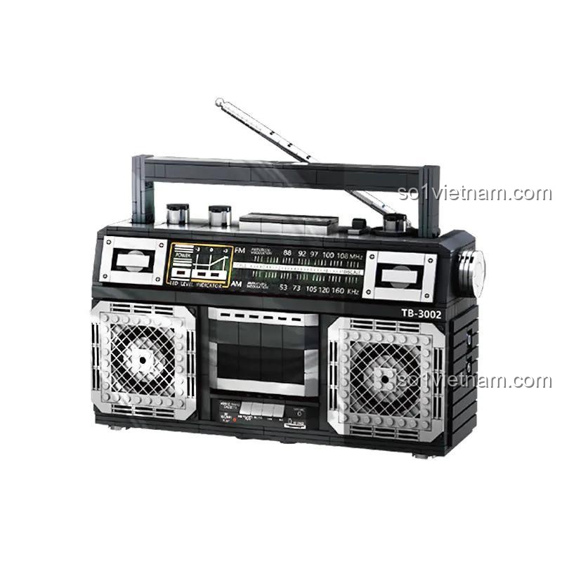 Mô hình Đài Cassette Cổ Điển SugerBox TB3002 màu đen, đồ chơi mô hình cho con trai 14 tuổi, kết nối Bluetooth.