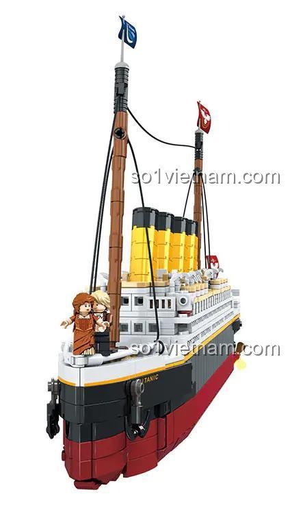 Du thuyền Titanic SX 9009 với minifigures Jack và Rose, bộ xếp hình Du thuyền Titanic, đồ chơi sáng tạo cho bé trai 8 tuổi