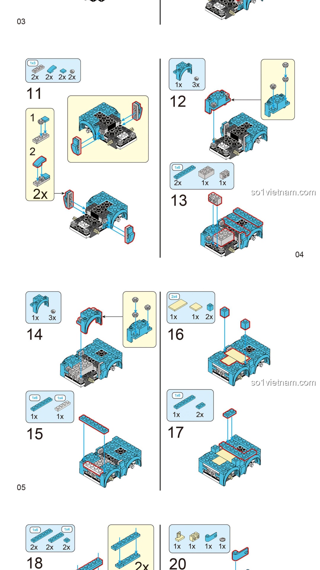 Đồ chơi xe buýt tròn Decool 26014 - Sách hướng dẫn Decool 014 Xe buýt dễ thương PDF