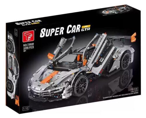 Hộp đồ chơi lắp ghép Siêu xe McLaren P1 tỉ lệ 1:10, 2298 mảnh, 8+ tuổi, điều khiển từ xa, cửa cắt kéo, màu vàng cam