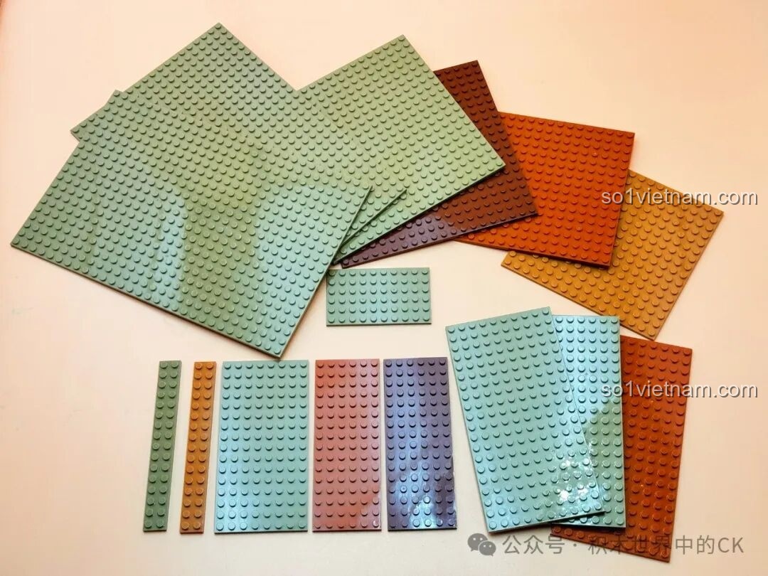 Các tấm nền và mảnh ghép lớn màu sắc khác nhau của bộ JIESTAR 57016 Thư viện Châu Âu.