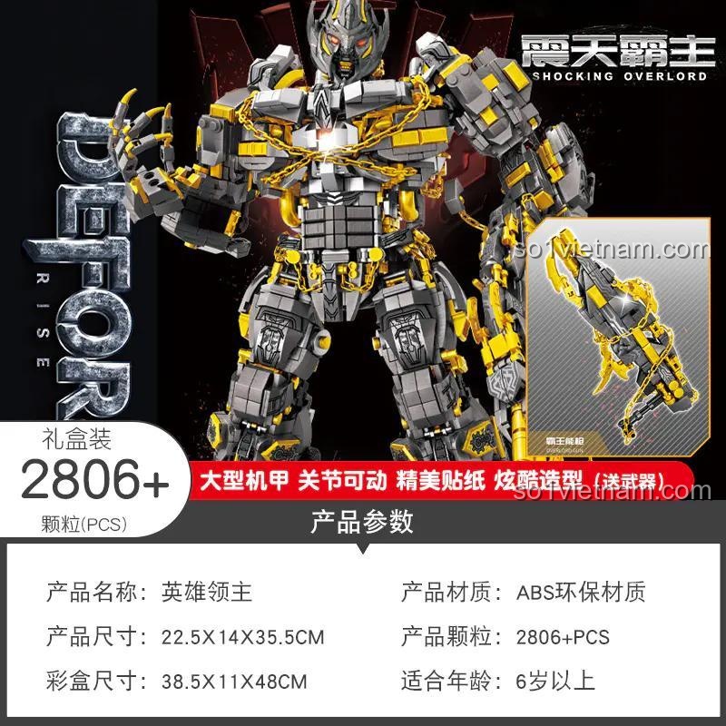 Thông số kỹ thuật của bộ xếp hình Chúa tể Decepticon Megatron TANK 9211 với 2806 mảnh ghép.