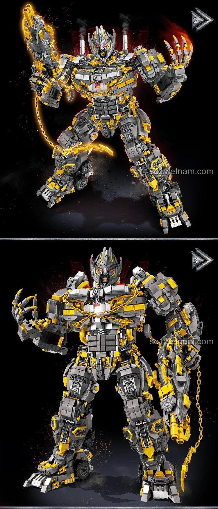 Mô hình Robot Megatron 9211 trong tư thế chiến đấu hùng dũng, một lựa chọn thay thế LEGO® giá tốt.