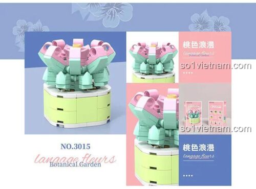 Chi tiết bộ xếp hình TEC CREATORS 3015. Mô hình chậu cây mini lắp ráp từ 86 mảnh, món quà sáng tạo cho con gái.