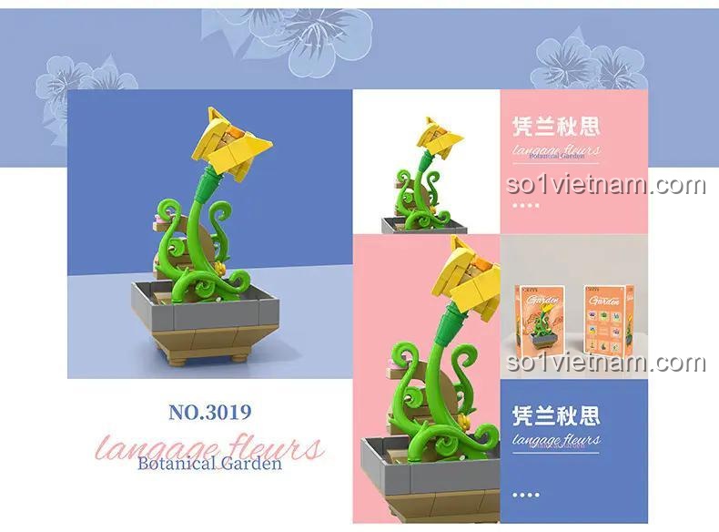 Đồ chơi mô hình TEC CREATORS 3019, bộ xếp hình chậu cây cảnh mini, món quà sáng tạo cho con gái.