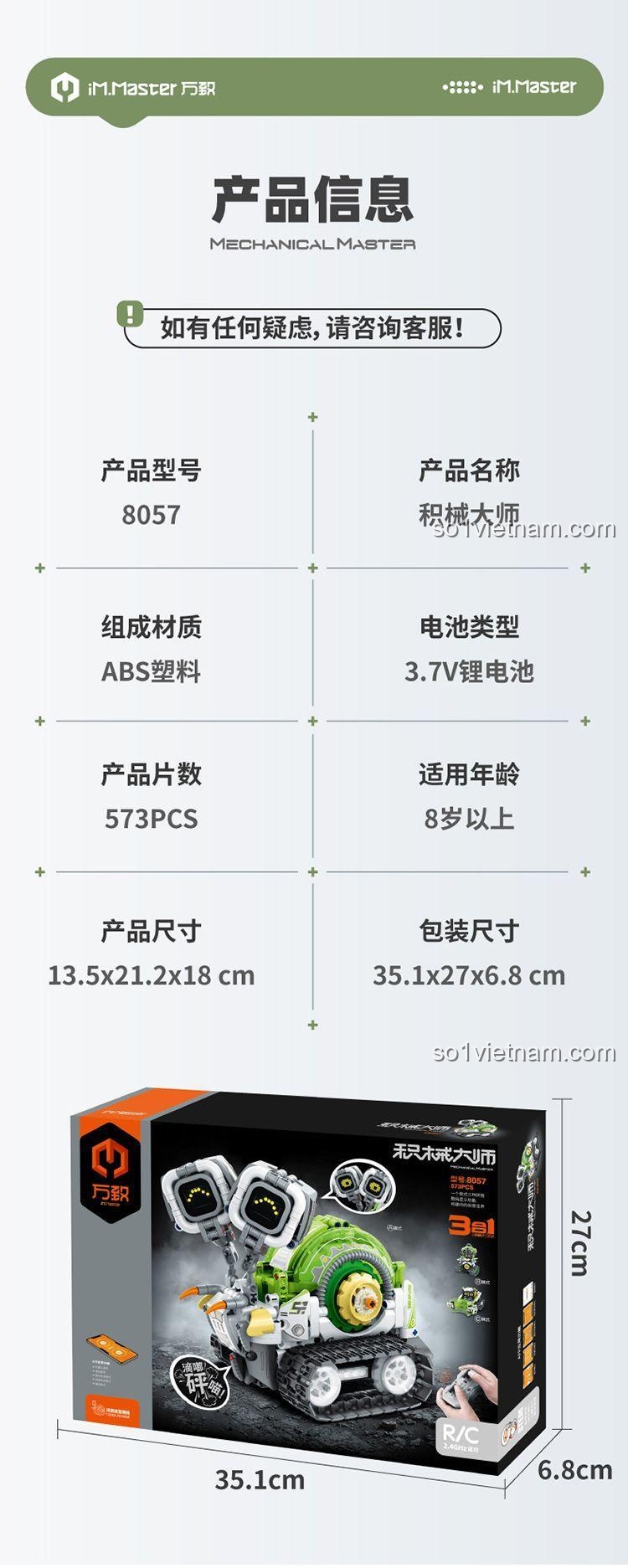 Mô hình Tên lửa Tốc độ Cao điều khiển bằng App, 573 mảnh, điều khiển từ xa, có đèn LED, âm thanh, màn hình biểu cảm, đồ chơi STEM cho bé 8 tuổi trở lên