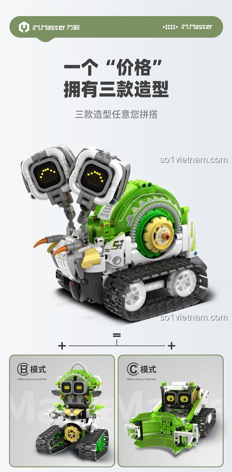Mô hình Tên lửa Tốc độ Cao với 3 chế độ lái, 573 mảnh, điều khiển từ xa, có đèn LED, âm thanh, màn hình biểu cảm, đồ chơi STEM cho bé 8 tuổi trở lên