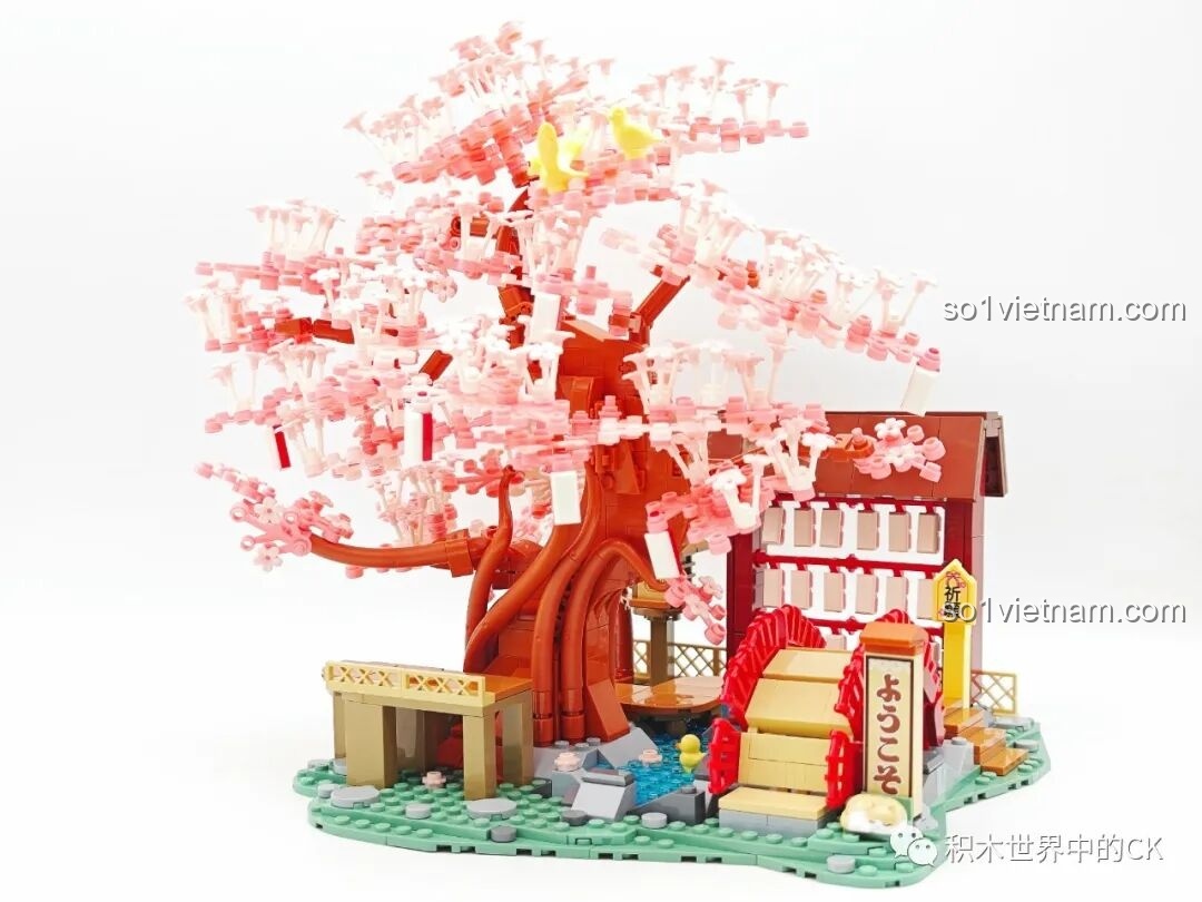 Toàn cảnh mô hình hoàn chỉnh Keeppley K20901 Hatsune Miku: Con Đường Hoa Anh Đào, đẹp như tranh vẽ.