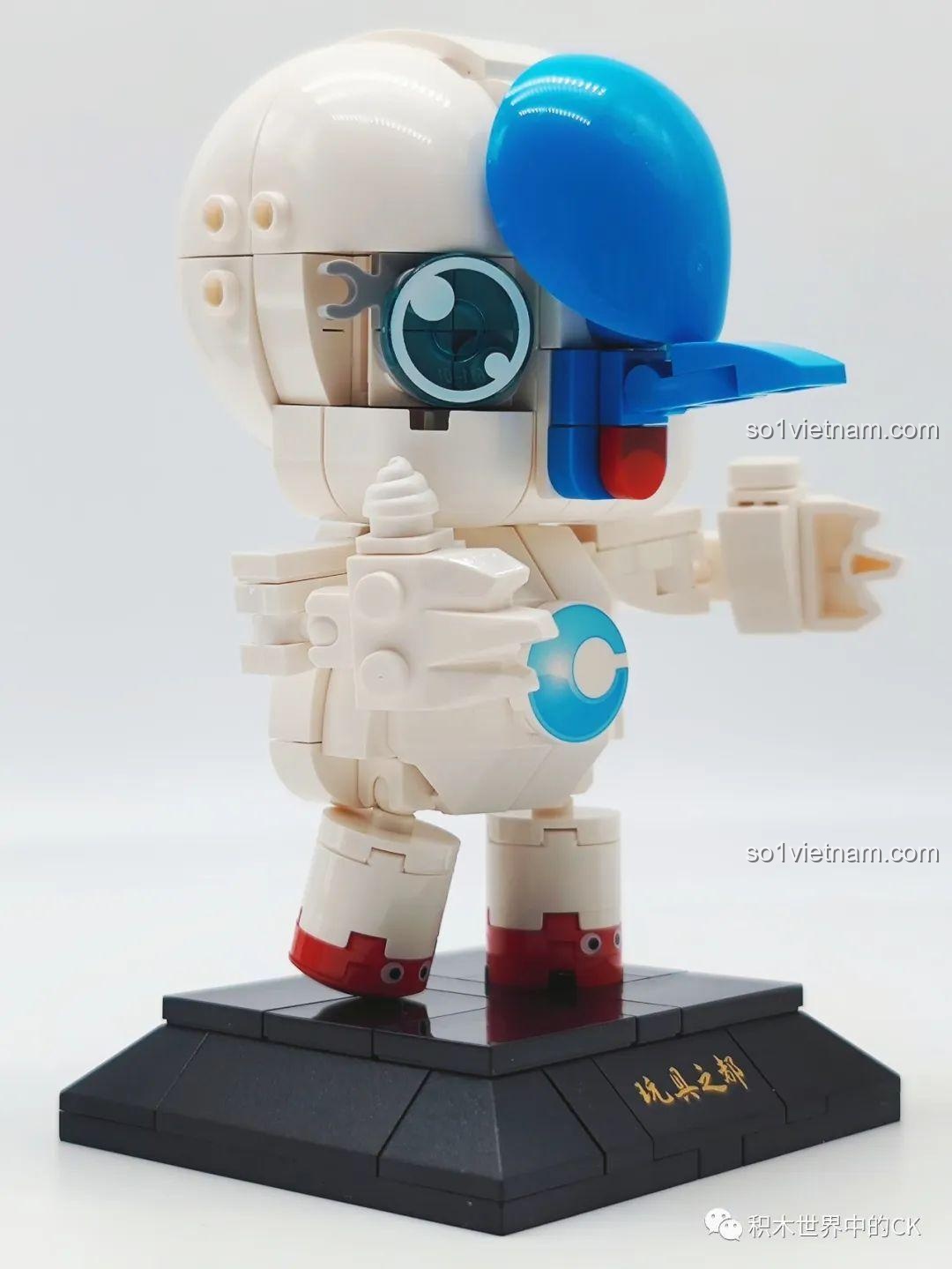 Đồ chơi mô hình Linh vật Teng của Hiệp hội Trừng Hải cho con trai 6+, có thể tạo dáng giơ tay chào.