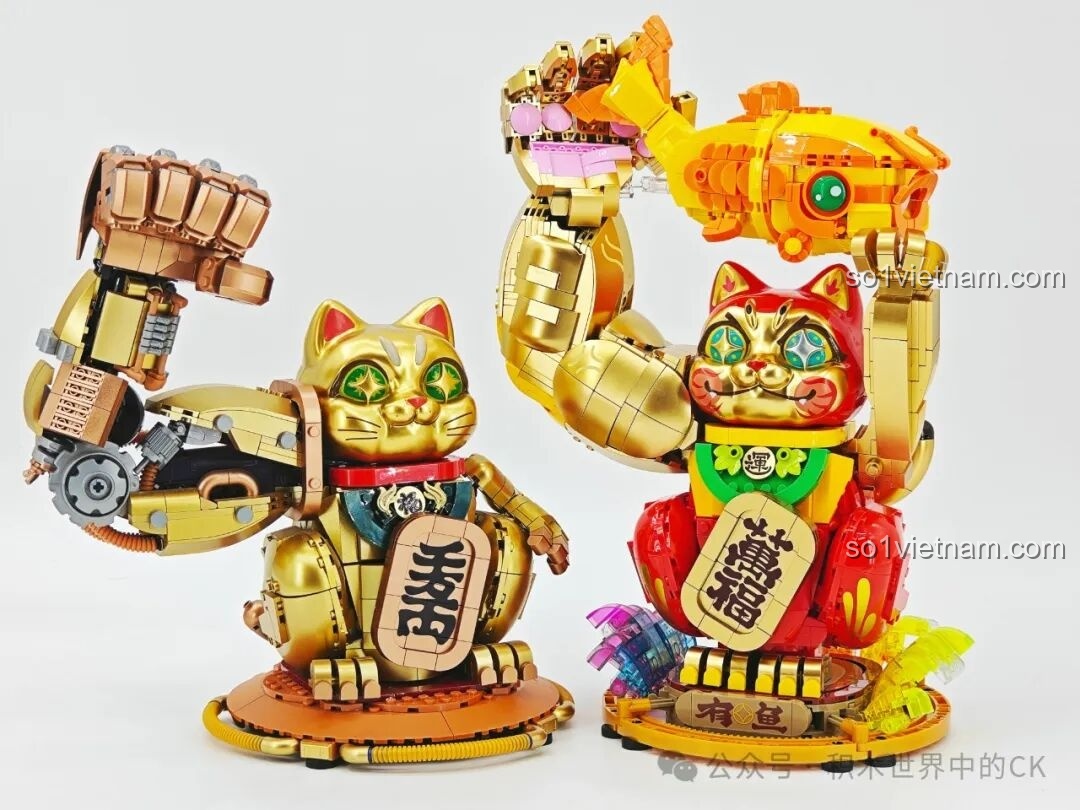 Cận cảnh cánh tay vàng của Mèo Chiêu Tài TOP TOY TC1830