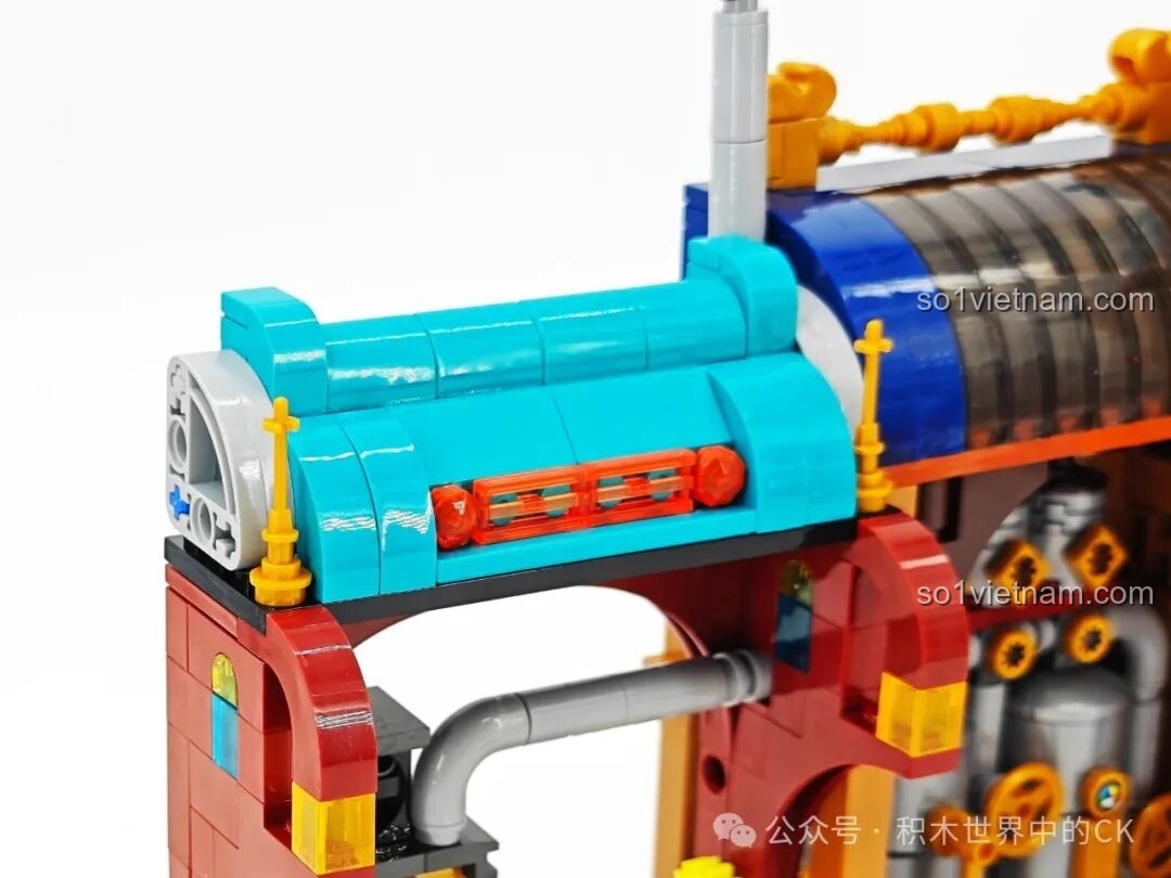 Thiết kế phần mái độc đáo ở cánh trái của ZHEGAO 958013, kết hợp giữa các chi tiết cong và thẳng.