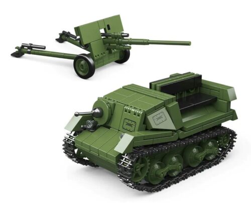 Bộ lắp ghép Pháo Chống Tăng ZIS-2 57mm và đồ chơi mô hình Xe Kéo Bọc Thép T-20, mô hình quân sự cho bé trai 6 tuổi, giá tốt.