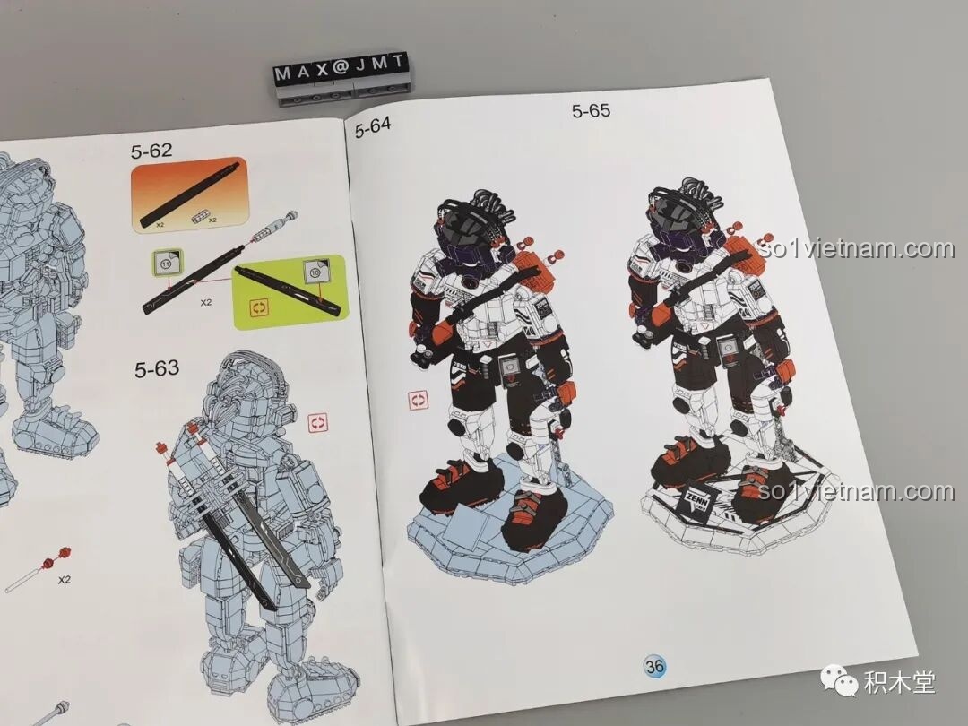 Các bước đã hoàn thành được làm mờ trong sách hướng dẫn FUNIFY W9006 Chiến Binh Cơ Khí ZENN, giúp bé dễ dàng theo dõi tiến độ và không bị nhầm lẫn, tăng tính tự lập.