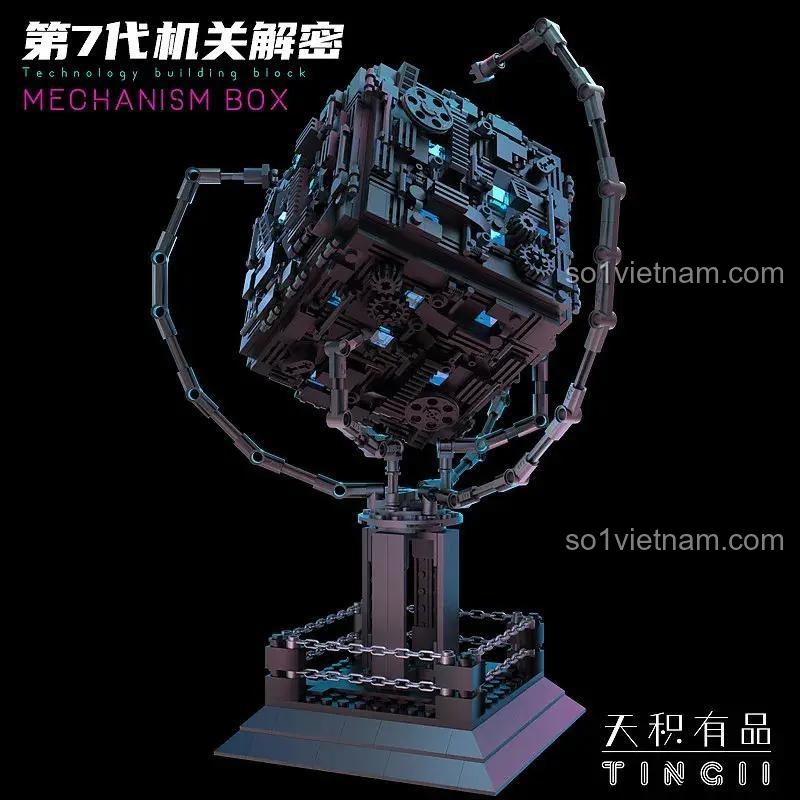 Mô hình Hộp Giải Mã Cơ Cấu Thế Hệ 7 Tingii W32 trên đế trưng bày, 1063 mảnh ghép, đồ chơi công nghệ, đồ chơi phát triển trí tuệ, đồ chơi sáng tạo, phù hợp cho bé trai 14 tuổi, giá tốt.