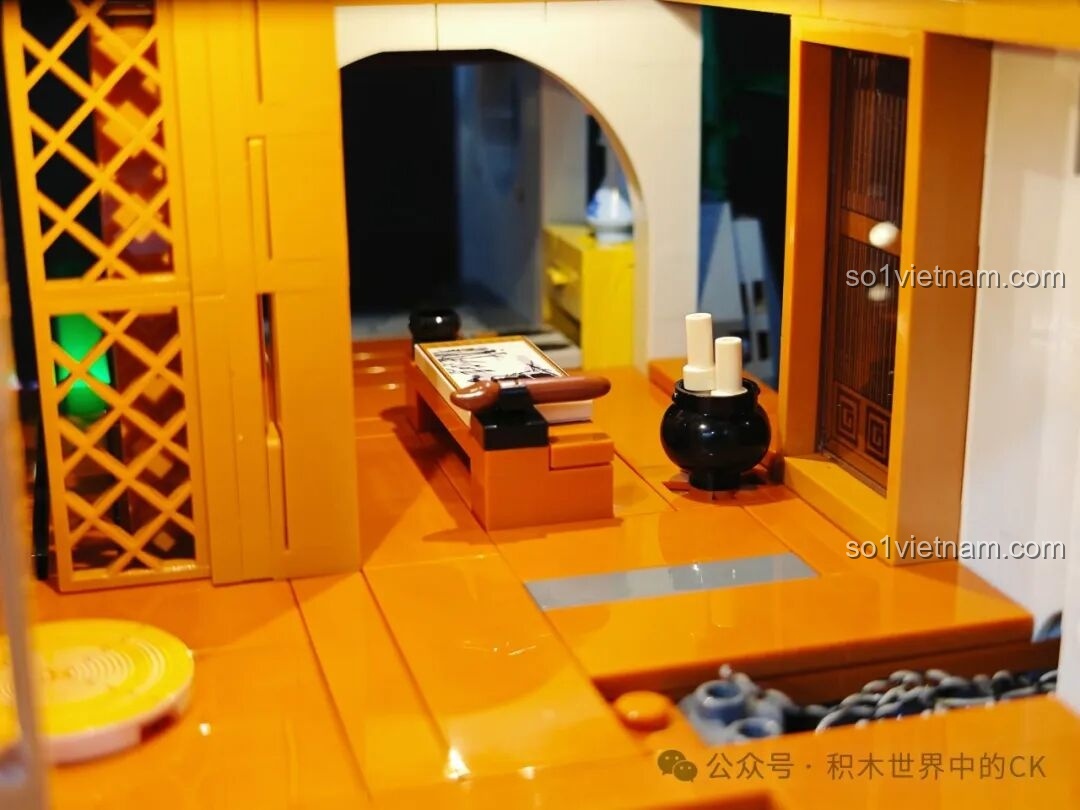 Tính năng mở các bức tường của mô hình Lumibricks L9075 để dễ dàng khám phá không gian nội thất chi tiết bên trong.