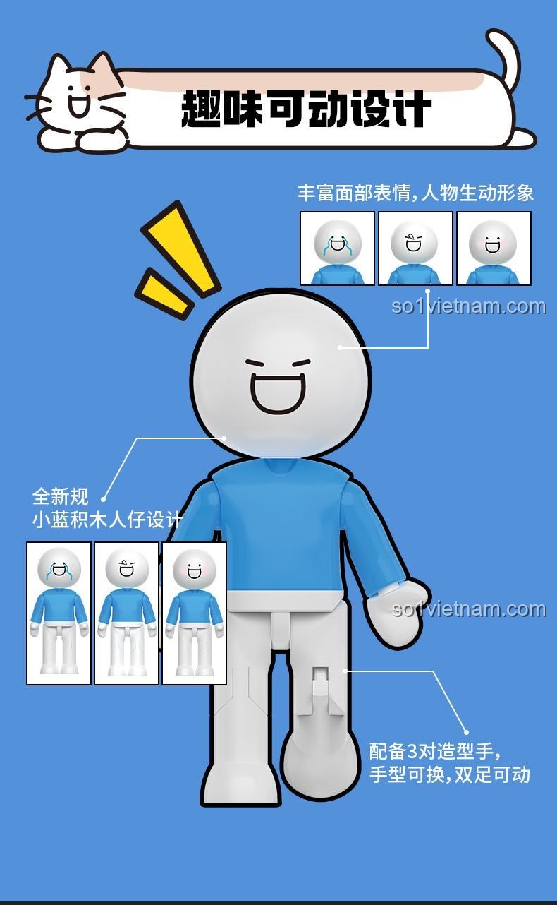 TOP TOY 16007 Bộ lắp ghép Mô hình văn phòng hài hước Tiểu Lam Xã Hội Chủ Nghĩa, 200+ chi tiết, 2 minifigures, cho bé 8 tuổi