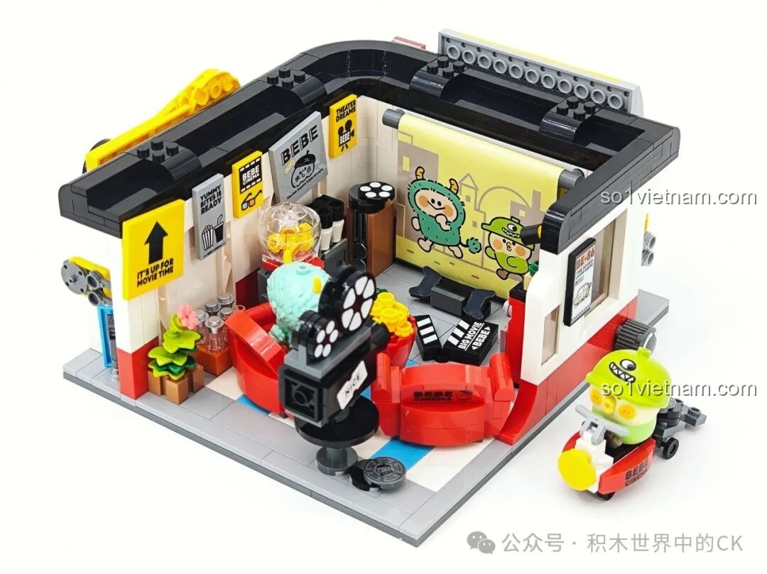 Quá trình lắp ráp nội thất cho mô hình Rạp chiếu phim TOP TOY BEBE City Corner TC2051