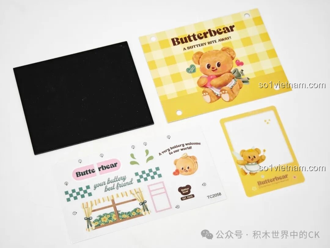 Bộ sticker đi kèm với bộ lắp ráp Ngôi nhà Bơ Gấu TOP TOY TC2058.